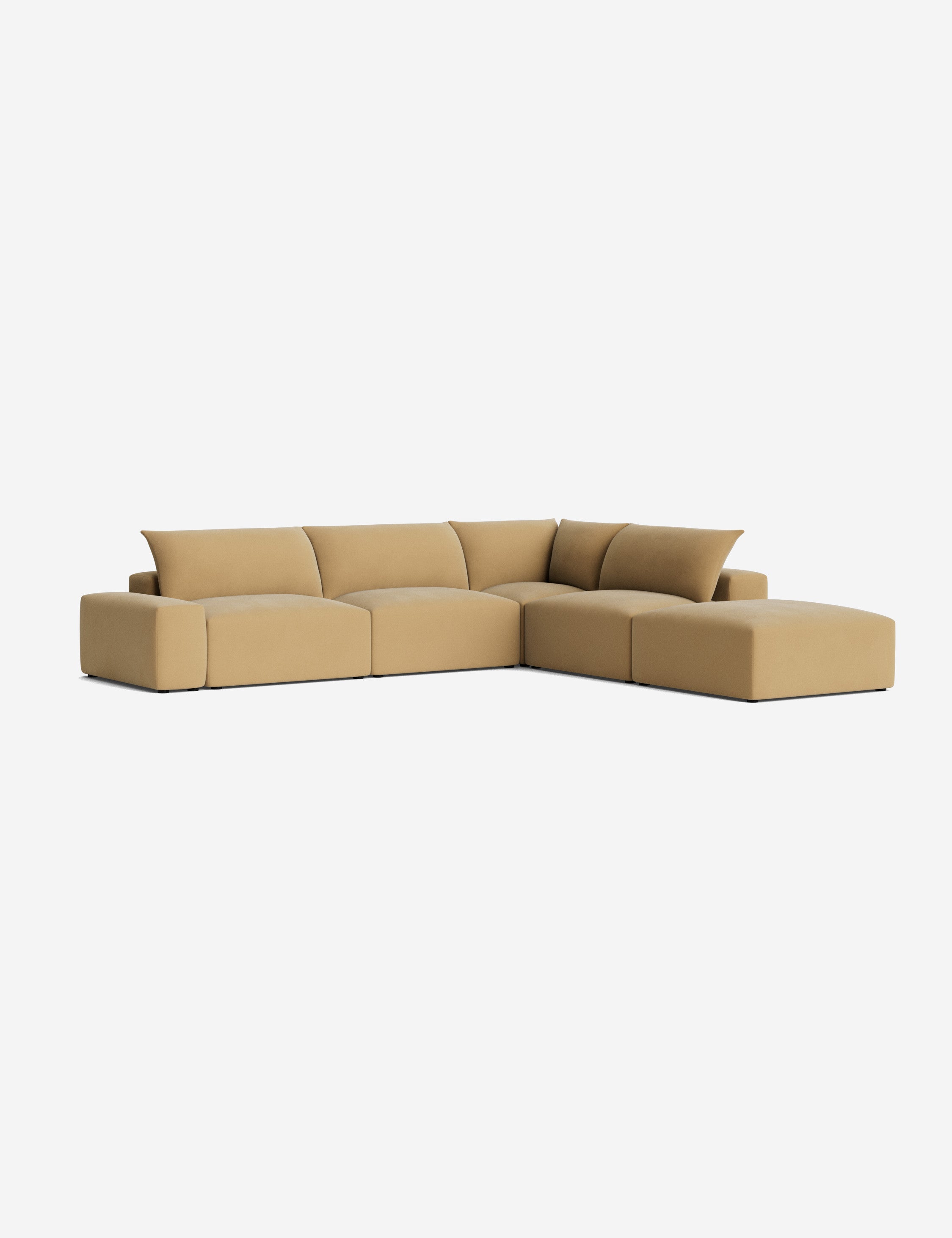 Brinley Chaise Sectional Sofa - Modern L-Shaped Couch with Chaise Lounge for Living Room, Family Room & Home Theater - Comfortable Fabric Upholstery