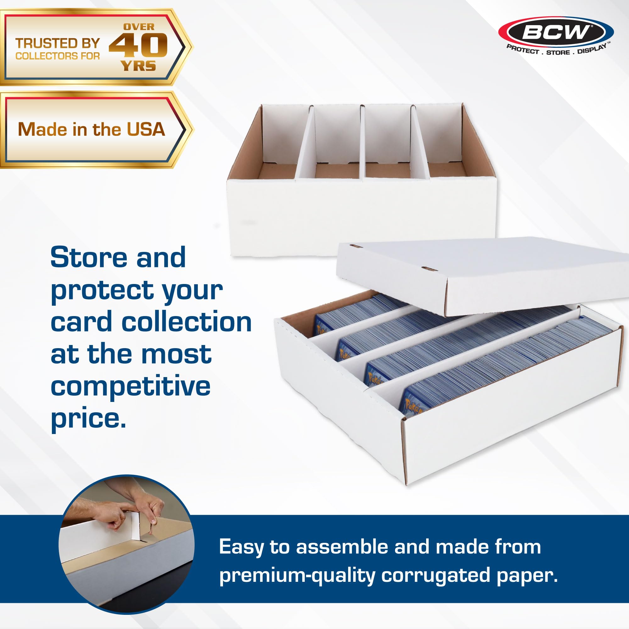 BCW Monster Box - 10ct Trading Card Storage Box Holds 3200+ Cards | Sports, MTG, Pokemon & Yu-Gi-Oh Card Organizer | Perfect for Collectors & Game Shops