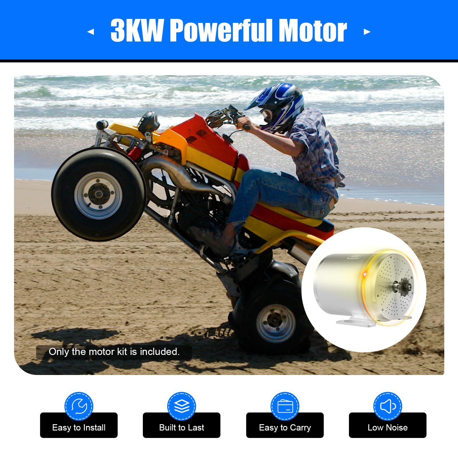 3000W Brushless Motor Kit - High Speed 6000RPM Electric Bike & Scooter Conversion Kit with Speed Controller & Throttle - DIY Motorcycle Conversion for E-Bike, Electric Scooter & More - Perfect for Commuting, Off-Road Adventures & Urban Transportation