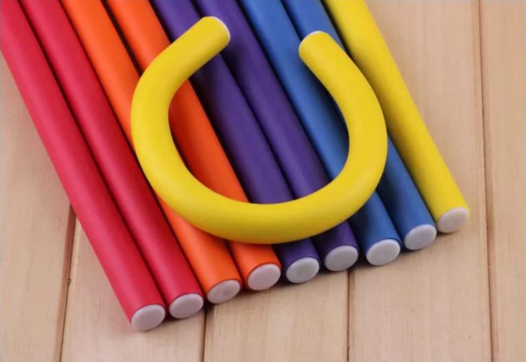 Nyamah Soft Foam Twist Flexi Rods Hair Curler Set - 6 PCS Multicolor Hair Rollers for DIY Styling, Curling Sticks for Natural Waves & Curls - Perfect for Home, Salon, and Travel Hair Care