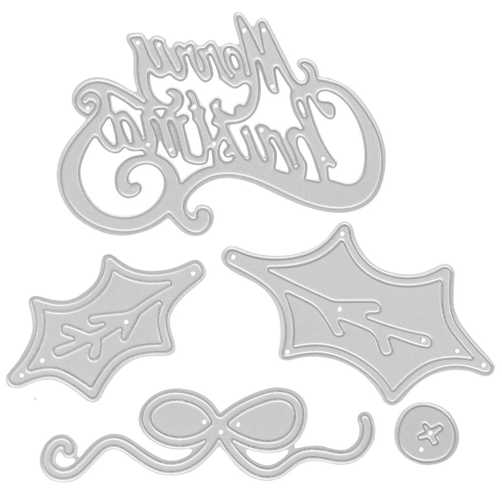 Christmas Metal Cutting Dies for DIY Scrapbooking - Merry Holiday Embossing Stencils & Metallic Die Cut Set for Handmade Cards, Photo Albums, Gift Wrapping - Perfect for Holiday Crafts and Home Decorations