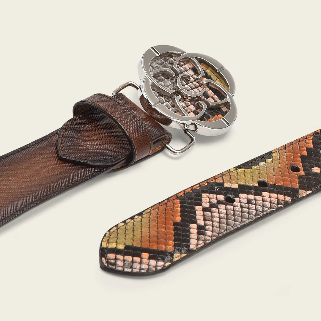 CDA28PH Cuadra Honey Western Cowgirl Python Belt for Women - Stylish Accessory for Country Fashion & Rodeo Events