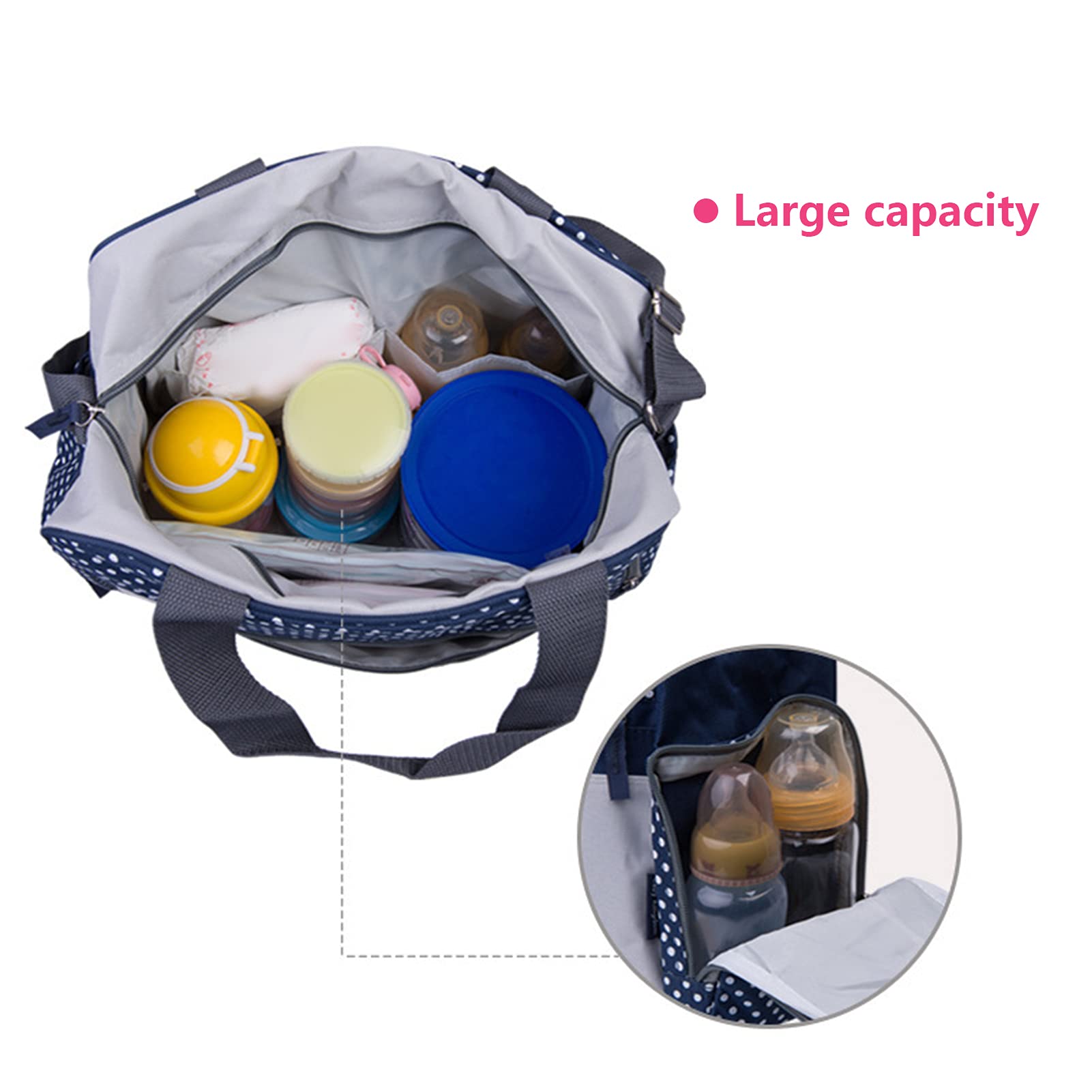 **Large Maternity Diaper Bag for Travel - Waterproof Baby Nappy Tote with Insulated Bottle Pockets, Perfect for Airplanes, Hospital & Daily Use**