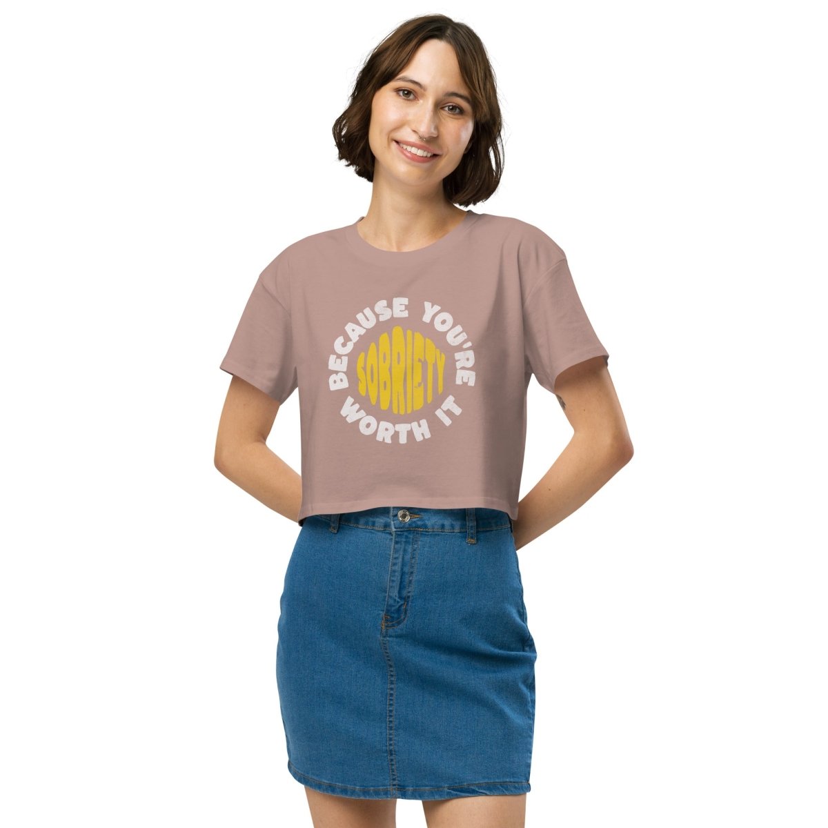 Stylish Sobriety Crop Top - Trendy Chic Women's T-Shirt for Casual Wear & Night Out | Perfect for Parties, Dates & Everyday Fashion