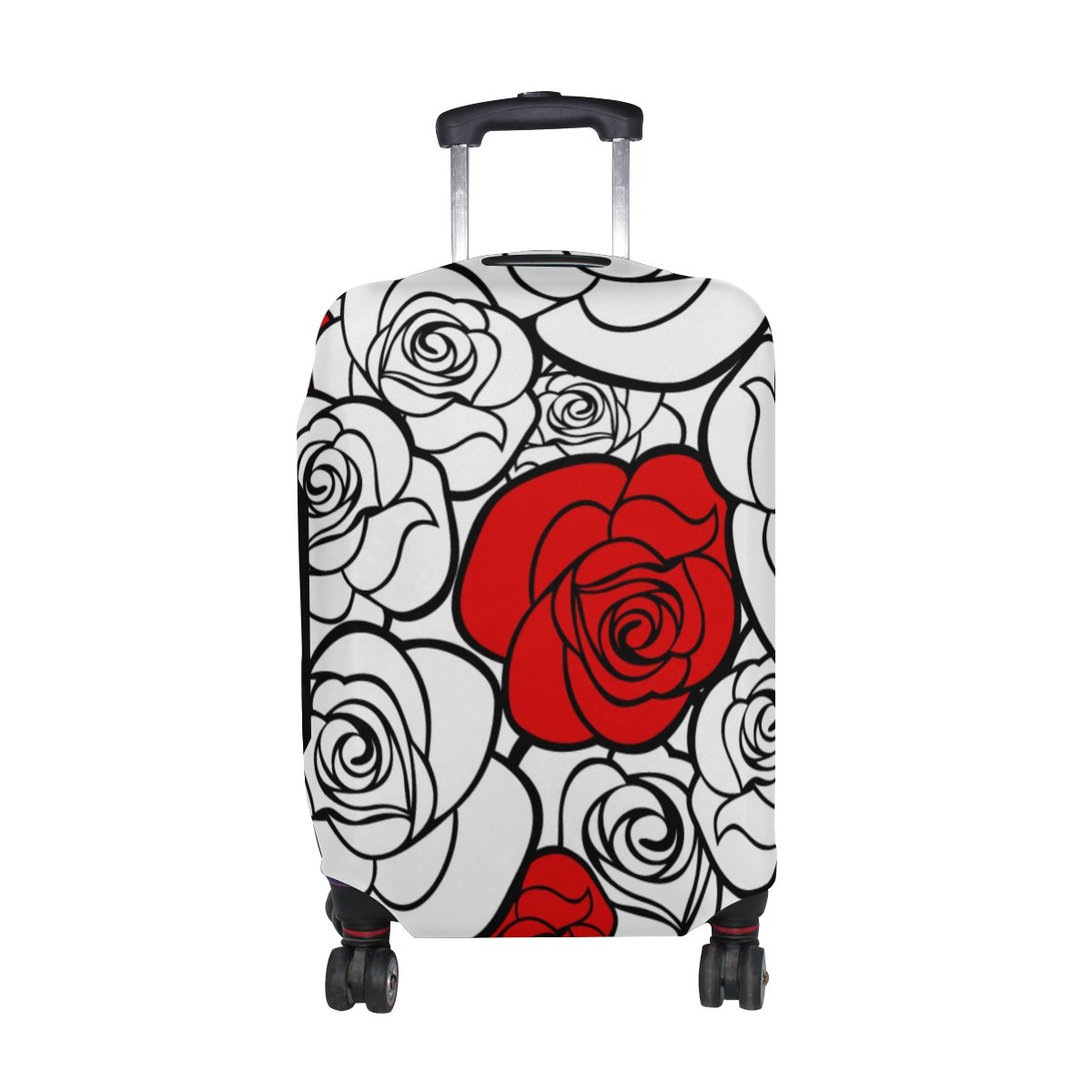 Vintage Floral Red Roses Luggage Cover Protector - Waterproof & Durable Suitcase Protector for Travel, Airplane, and Storage | U LIFE Brand
