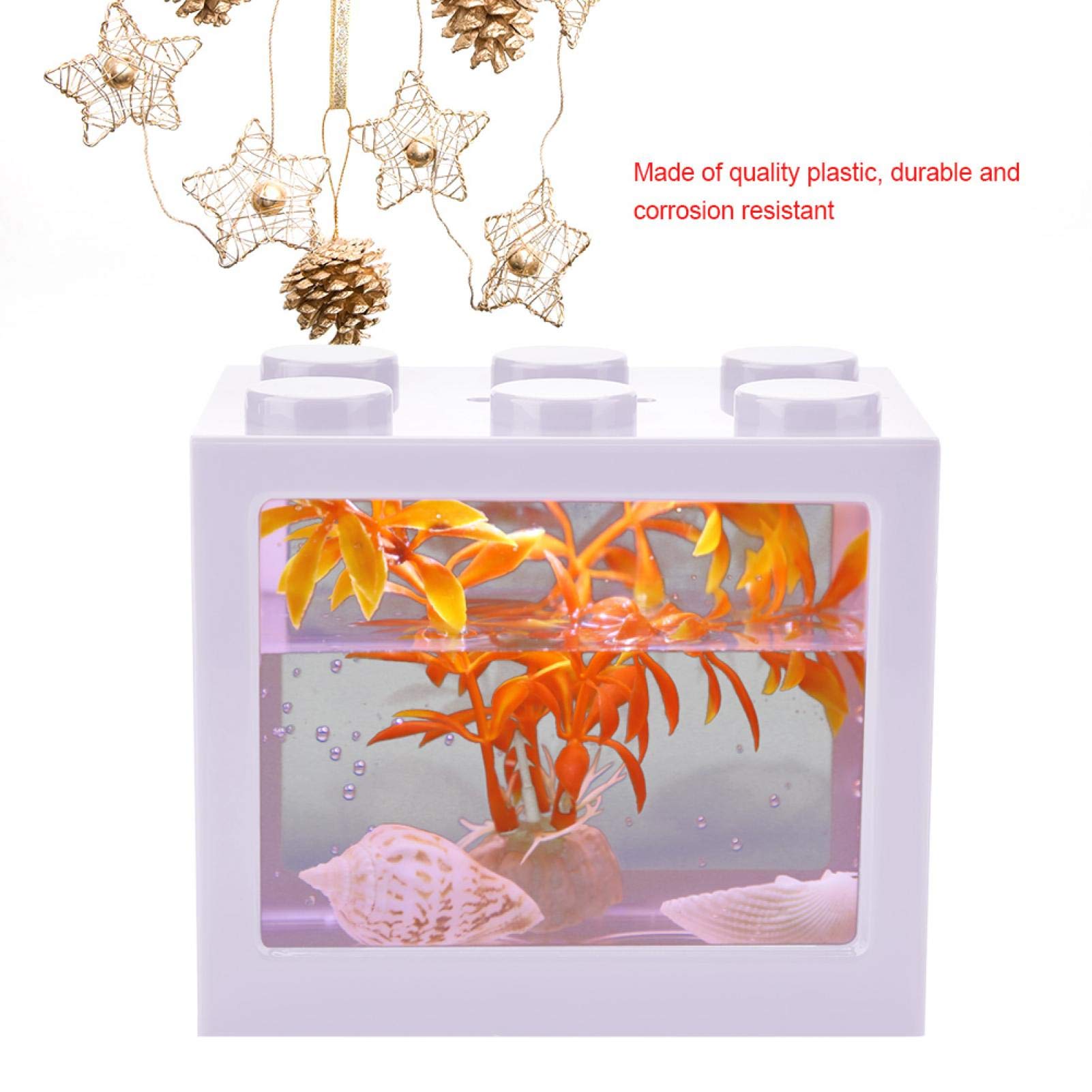 Mini Aquarium for Office - Small Decorative Fish Tank with LED Light, Perfect for Desk Decor, Home & Office Relaxation