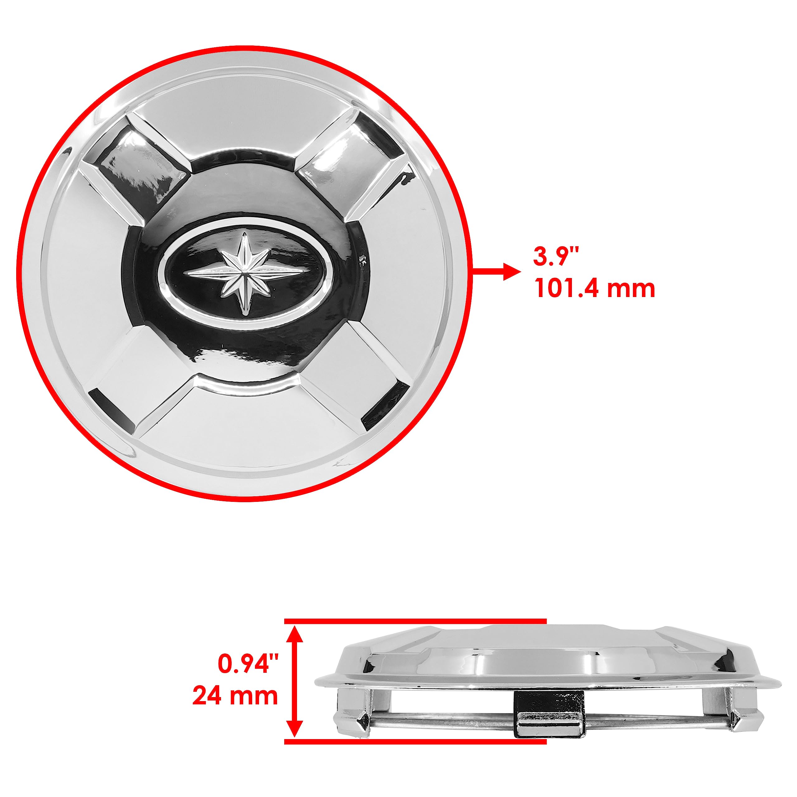 Caltric Front & Rear Wheel Hub Cover for Polaris Sportsman XP 850 EFI (2009-2014) - Durable Replacement Parts for Off-Road ATV Protection & Style