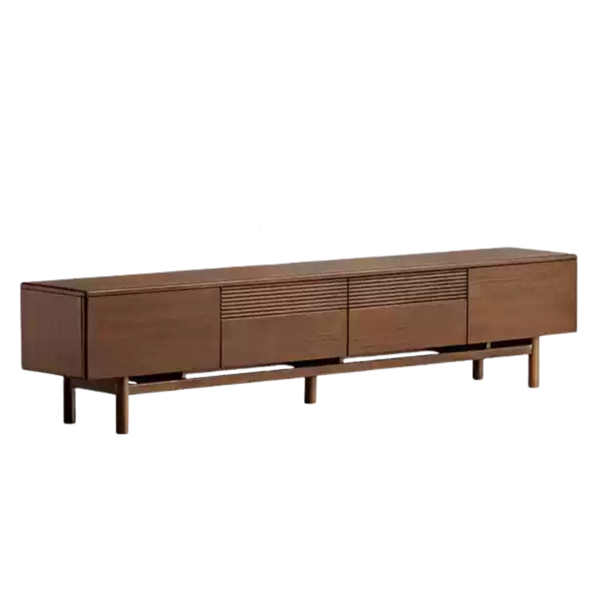 Premium Black Walnut & Oak Solid Wood TV Stand - Modern Entertainment Center with Storage for Living Room, Bedroom, or Home Theater