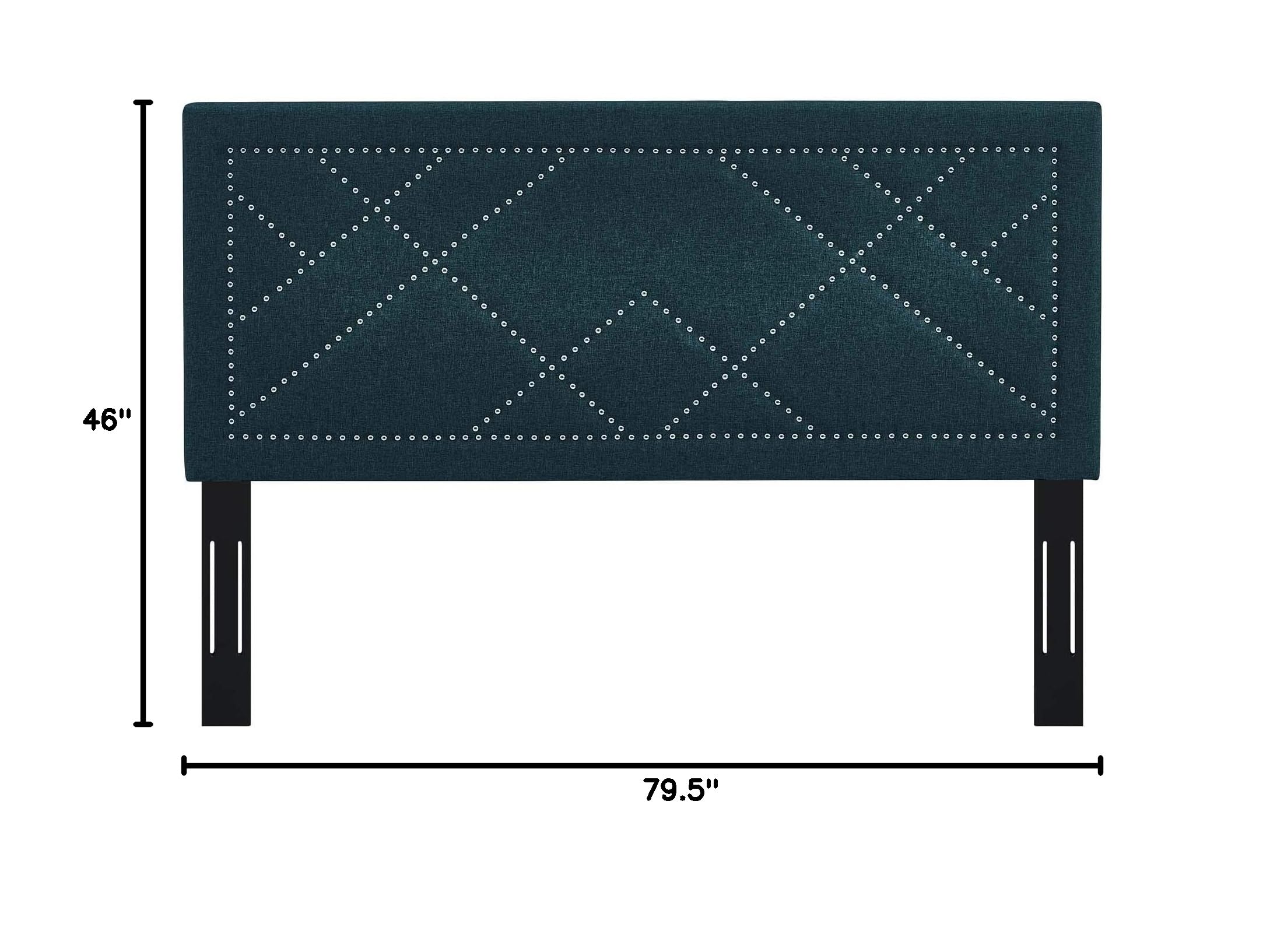 Modway Reese Upholstered Nailhead Trim Headboard - Full/Queen Size, Linen Fabric in Azure Blue - Perfect for Modern Bedroom Decor & Guest Room Upgrade
