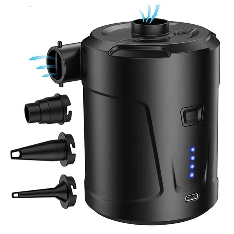 Ultralight Portable Wireless Air Pump for Air Mattress, Inflatables, Pool Floats - 5000mAh Rechargeable Battery - Perfect for Camping, Travel & Emergency Use