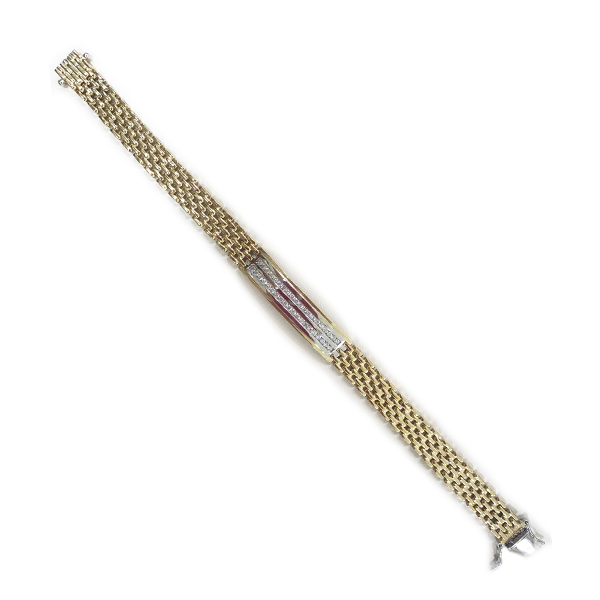 14K Two-Tone Men's Diamond Bracelet - Elegant Gold & Silver Chain for Gifts, Weddings & Special Occasions