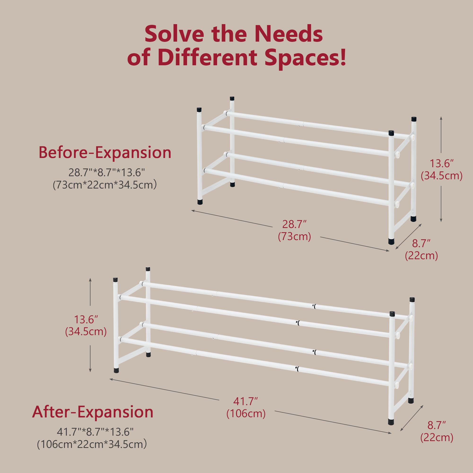 Expandable Shoe Rack 2-Tier, 28