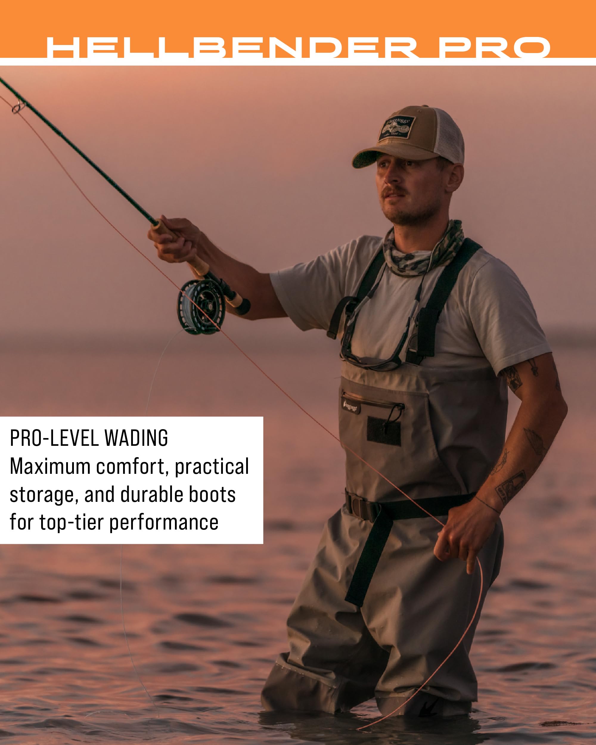 FROGG TOGGS Men's Hellbender Pro Bootfoot Fishing Chest Waders - Waterproof & Durable for Fly Fishing, Hunting & Outdoor Adventures