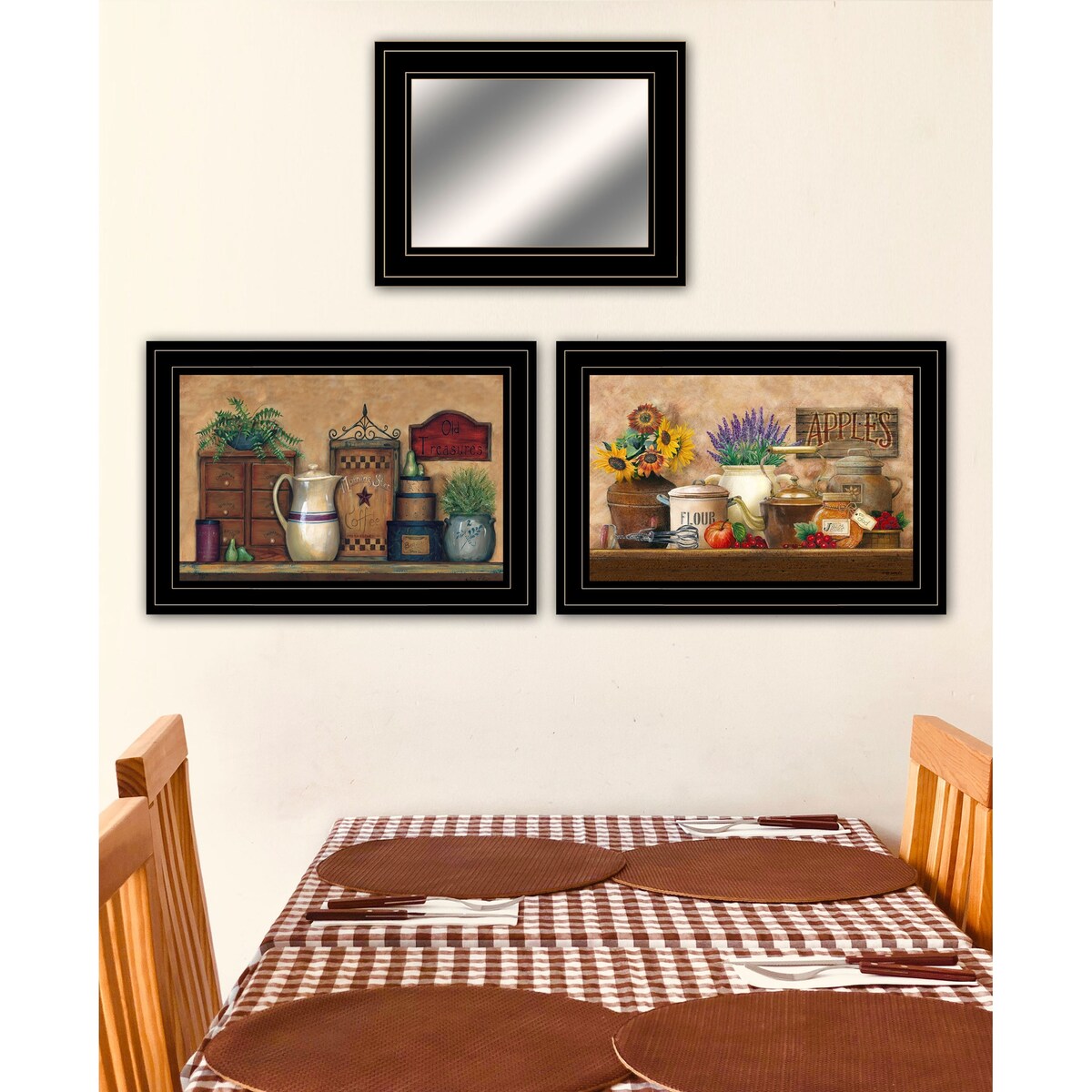 Antique Kitchen Art Print by Ed Wargo - Ready to Hang Framed Wall Decor with Black Frame - Perfect for Farmhouse, Vintage & Rustic Home Decor