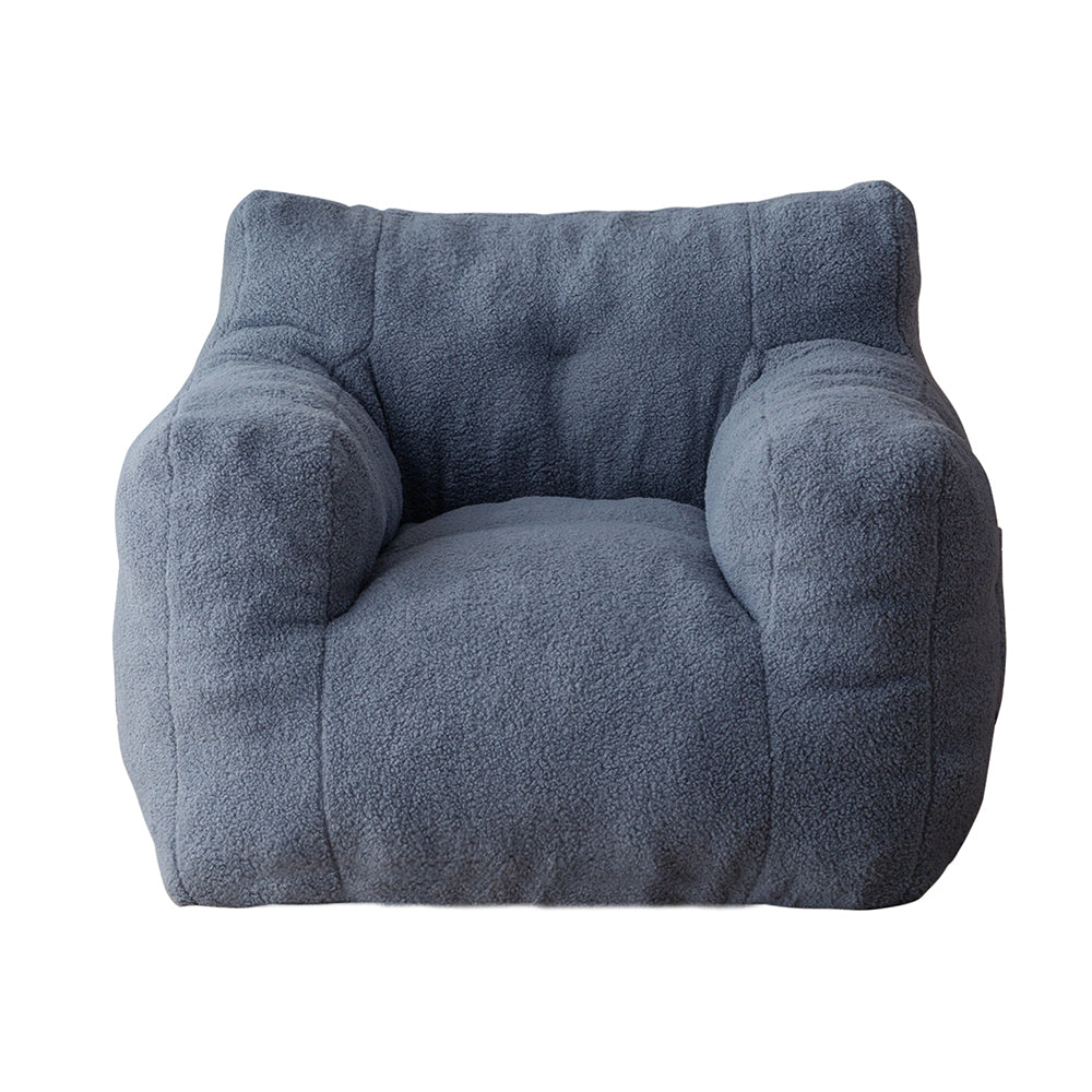 MAXYOYO Sherpa Bean Bag Chair - Boucle Tufted Bean Bag Sofa for Living Room, Bedroom & Game Room - Soft Lounge Chair for Adults & Kids in Dusty Blue - Perfect for Relaxing, Reading & Movie Nights
