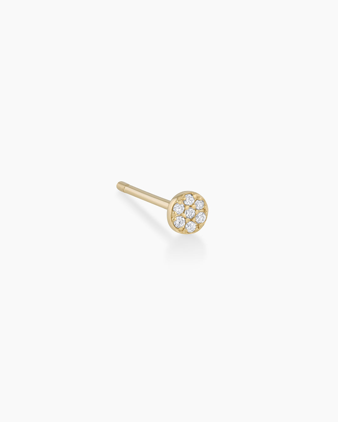 Diamond Pavé Single Stud Earrings for Women - 14K Gold Plated Cubic Zirconia Stud Earrings for Everyday Wear & Special Occasions