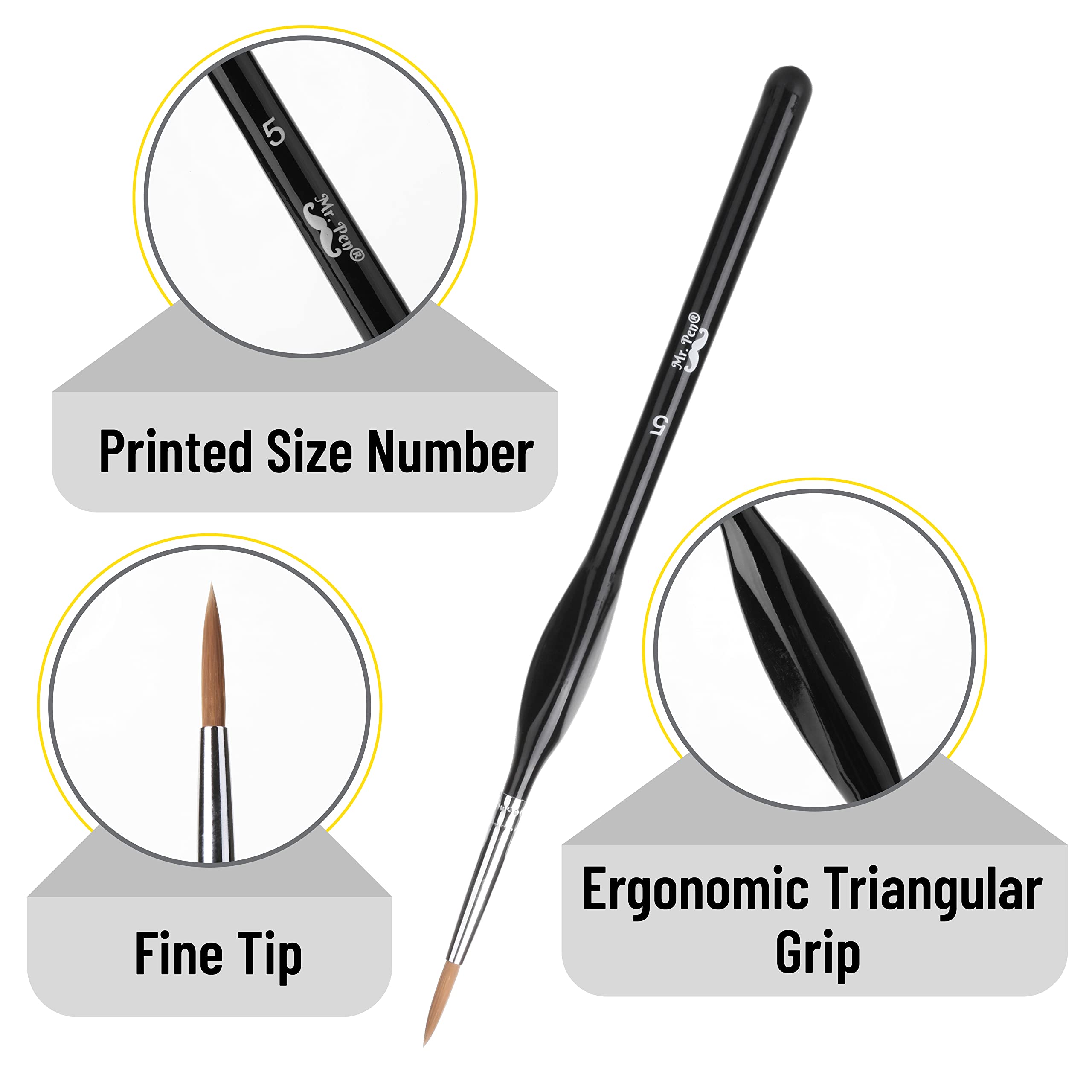 Mr. Pen Miniature Paint Brushes Set - 9 Piece Fine Detail Artist Brushes for Models, Miniatures & Crafts | Perfect for Acrylic, Watercolor & Oil Painting | Professional Mini Paint Brush Kit for Hobbyists & Artists