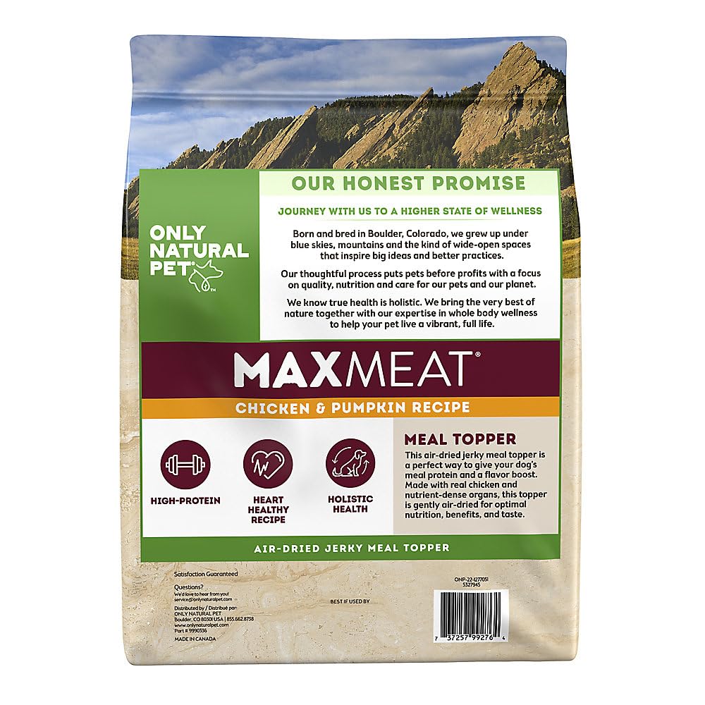 Only Natural Pet MaxMeat Holistic Air Dried Dry Dog Food - Grain Free, High Protein, Limited Ingredient with Real Chicken, Pumpkin & Parsley - 5.5 lb Bag for Small to Medium Dogs - Perfect for Sensitive Stomachs & Active Pets