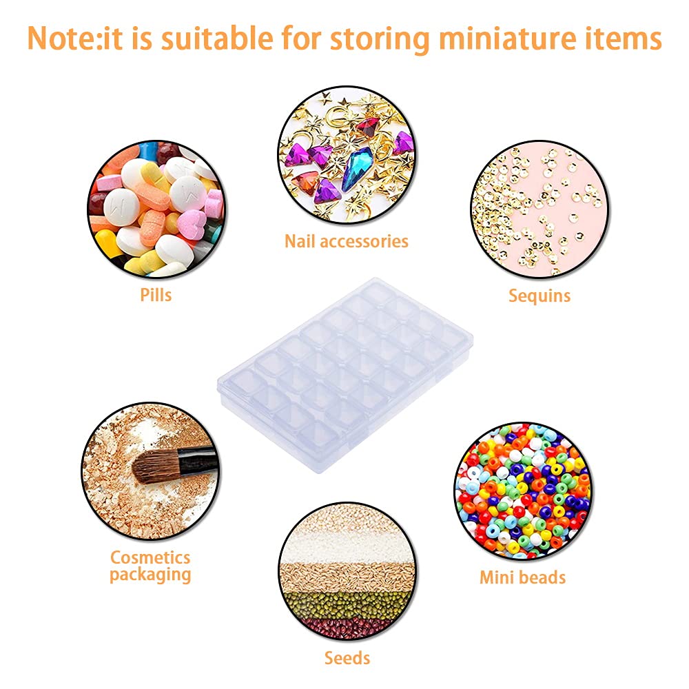 Diamond Embroidery Storage Box 2 Pack - 28 Mini Compartments Organizer for DIY Mosaic Art, Cross Stitch Tools & Craft Accessories | Perfect for Home Decor, Gift Making & Creative Projects