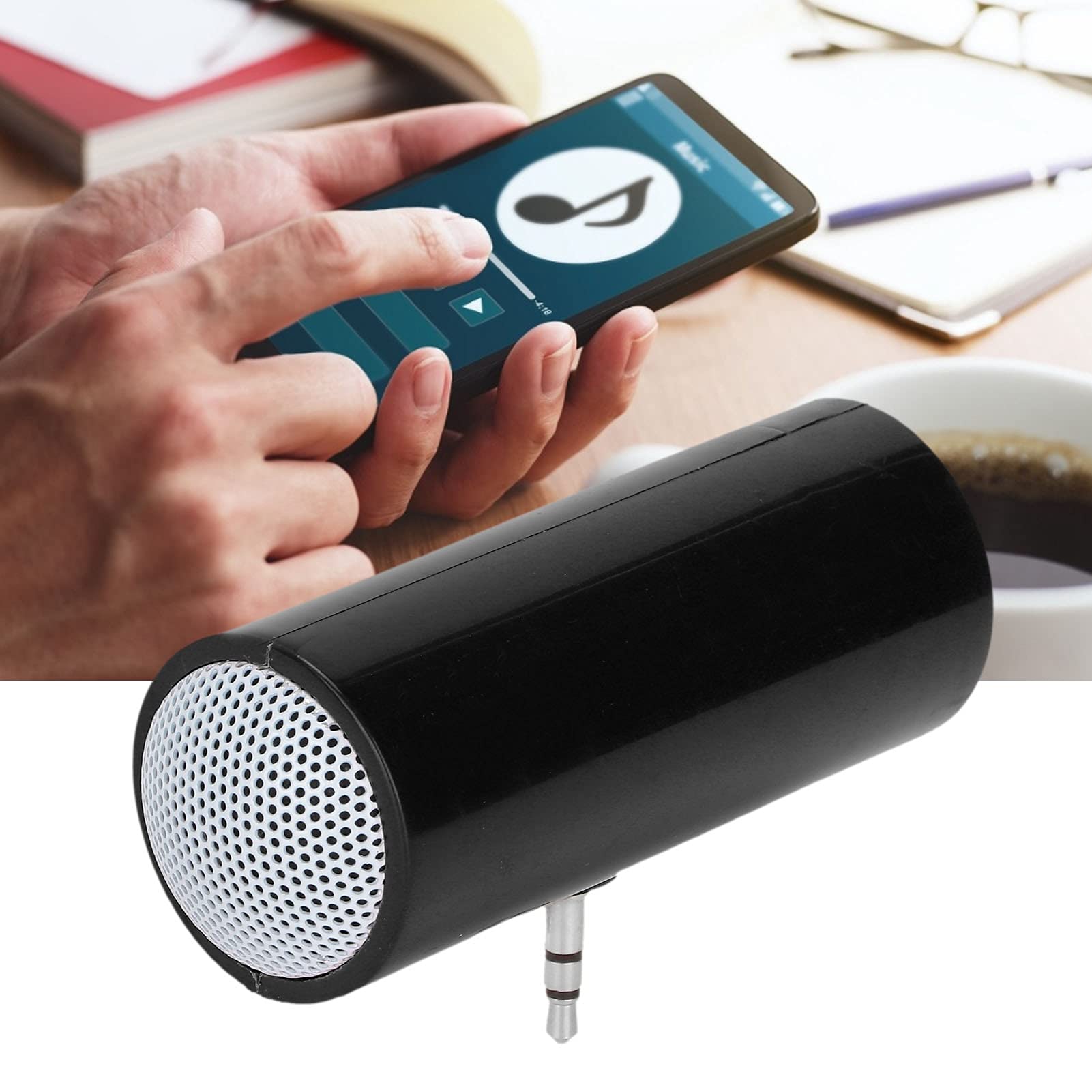 Vikye Portable Bluetooth Speaker - Wireless Mini Speaker with 3.5mm Jack, 3W Output, Modern Minimalist Design in Black - Perfect for Travel, Home, Office, and Outdoor Use with Smartphones & Tablets