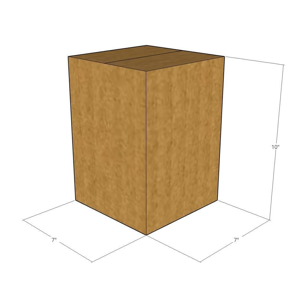 125 Pack 7x7x10 Inch Corrugated Shipping Boxes - 32 ECT Heavy Duty Moving Boxes for Business, Office & Home Use | Perfect for Packing, Storage & Ecommerce Shipping
