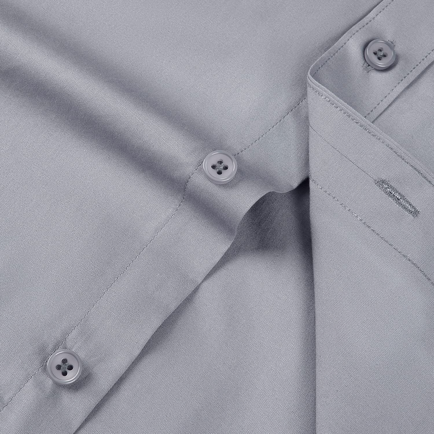 Men's Regular Fit Dress Shirt - Button Up Long Sleeve Stretch Business Casual Shirt for Office, Wedding & Formal Occasions | Wrinkle-Resistant Textured Fabric