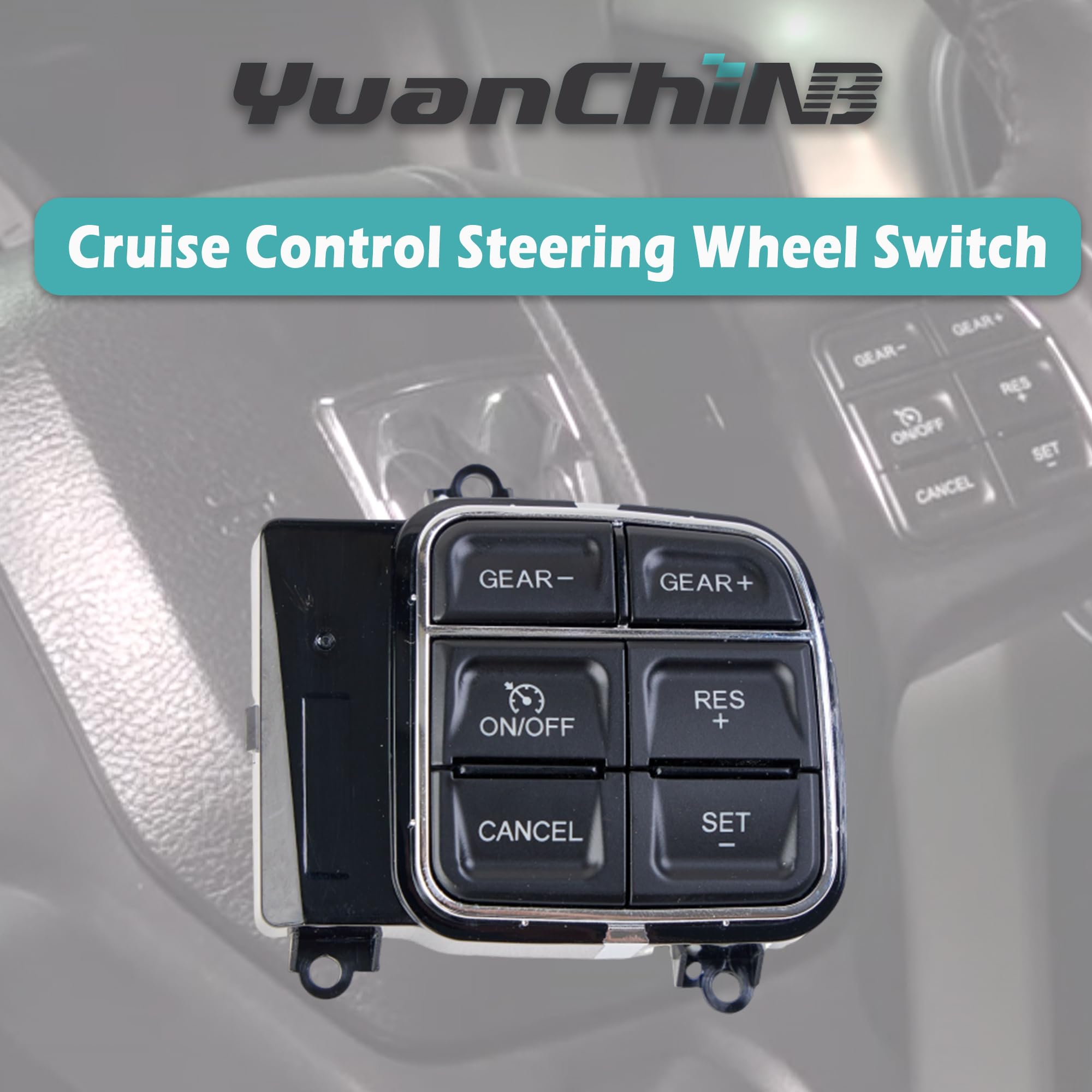 Cruise Control Steering Wheel Switch Compatible with 2013-2022 Ram 1500 & 2019-2023 Ram 1500 Classic - Replaces OEM #68111384AB, 68111384AA, CCA1384 - Perfect for Highway Driving & Long Road Trips