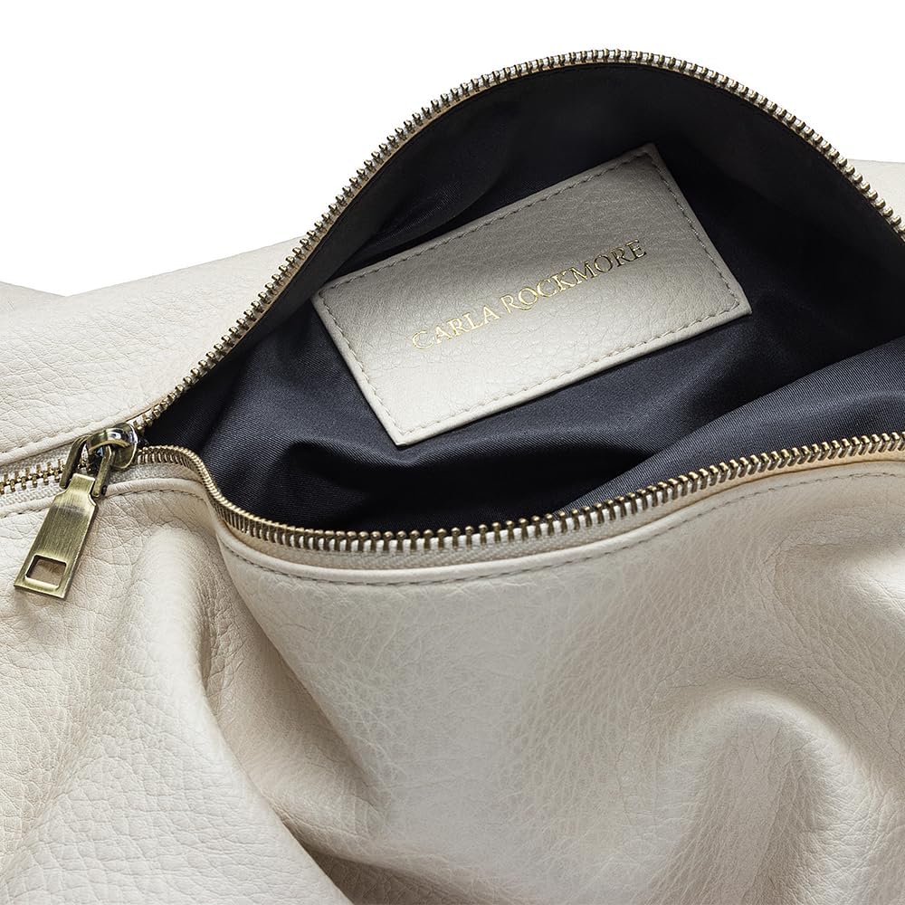 Vegan Leather Sling Bag 2.0 for Women - Crossbody Shoulder Purse in Parchment | Perfect for Travel, Work & Everyday Use