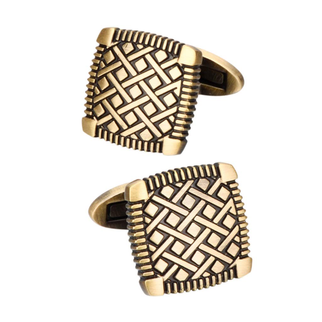 Antique Gold Carved Cufflinks for Men - Elegant French Cuff Dress Shirt Accessories, Perfect for Banquets, Weddings & Formal Events - Luxury Jewelry Gift Set for Him