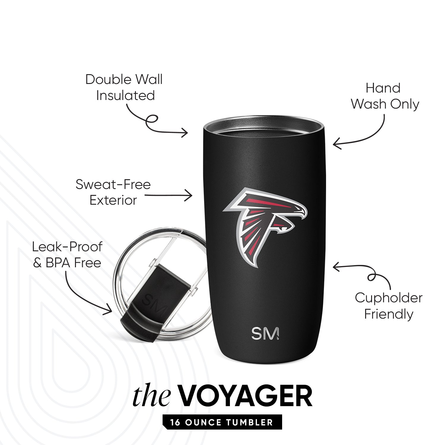 NFL Voyager Tumbler with Clear Flip Lid & Straw - 20oz Insulated Stainless Steel Travel Mug for Hot & Cold Drinks - Perfect for Football Games, Tailgating & Outdoor Activities