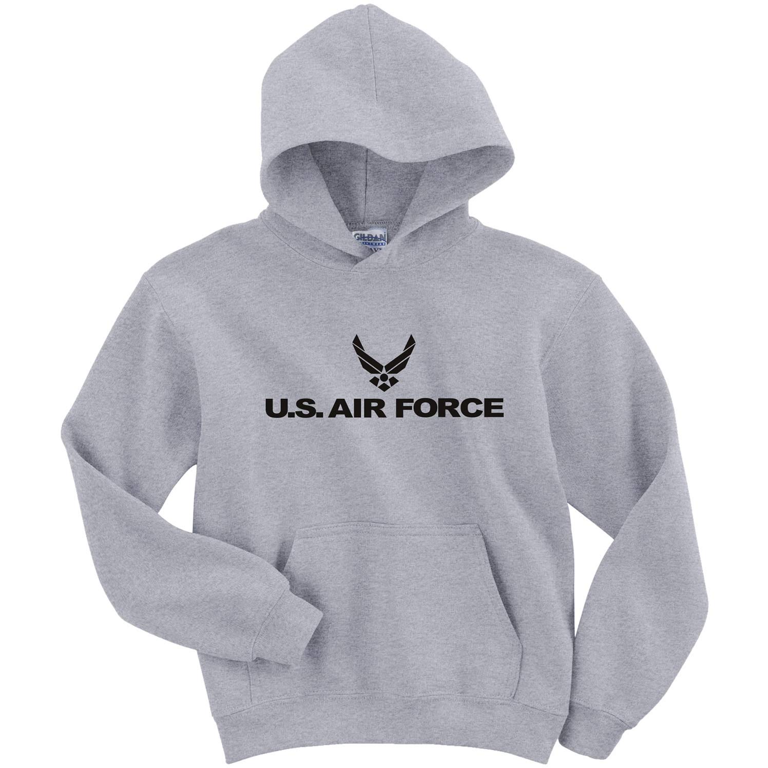 Zerogravitee Youth Air Force Hooded Sweatshirt - Gray Pullover for Boys & Girls | Cozy Fleece Jacket for School, Sports & Outdoor Activities