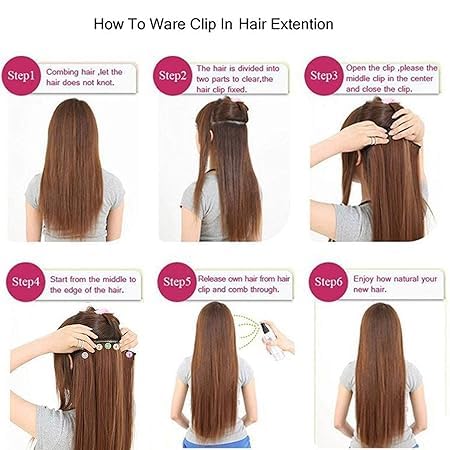 BeatStock 24-Inch Women's Natural Light Brown Hair Extensions with Golden Highlights - Clip-In Straight Human Hair for Length & Volume - Perfect for Parties, Weddings & Daily Styling