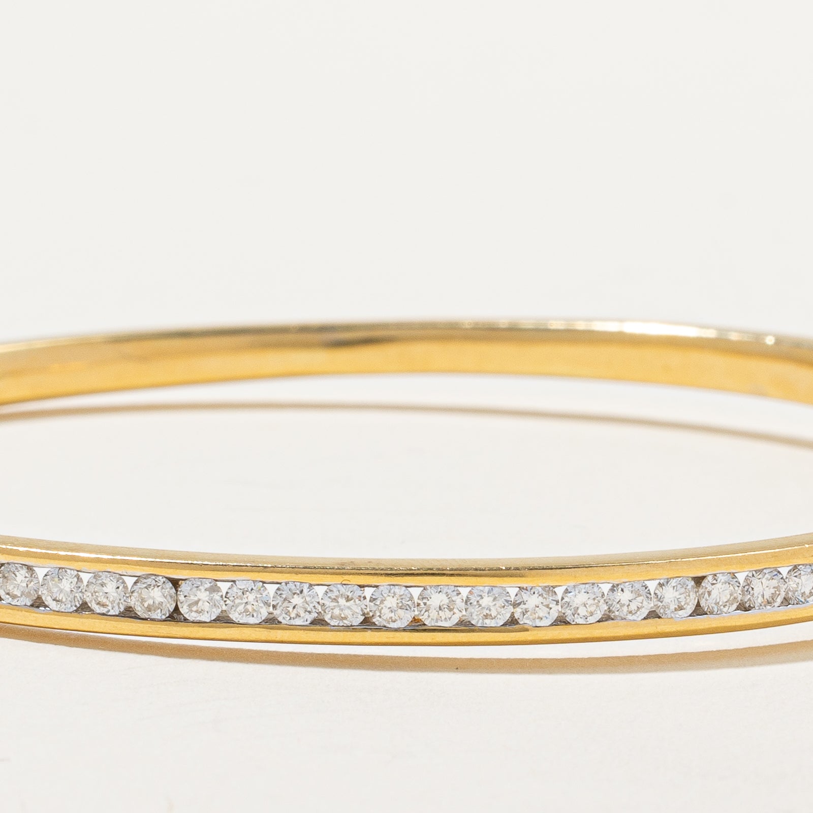 Channel Set Diamond Bangle Bracelet - 1.00 Carat Total Weight (ctw) - Size 6.5 - Perfect for Weddings, Anniversaries & Special Occasions