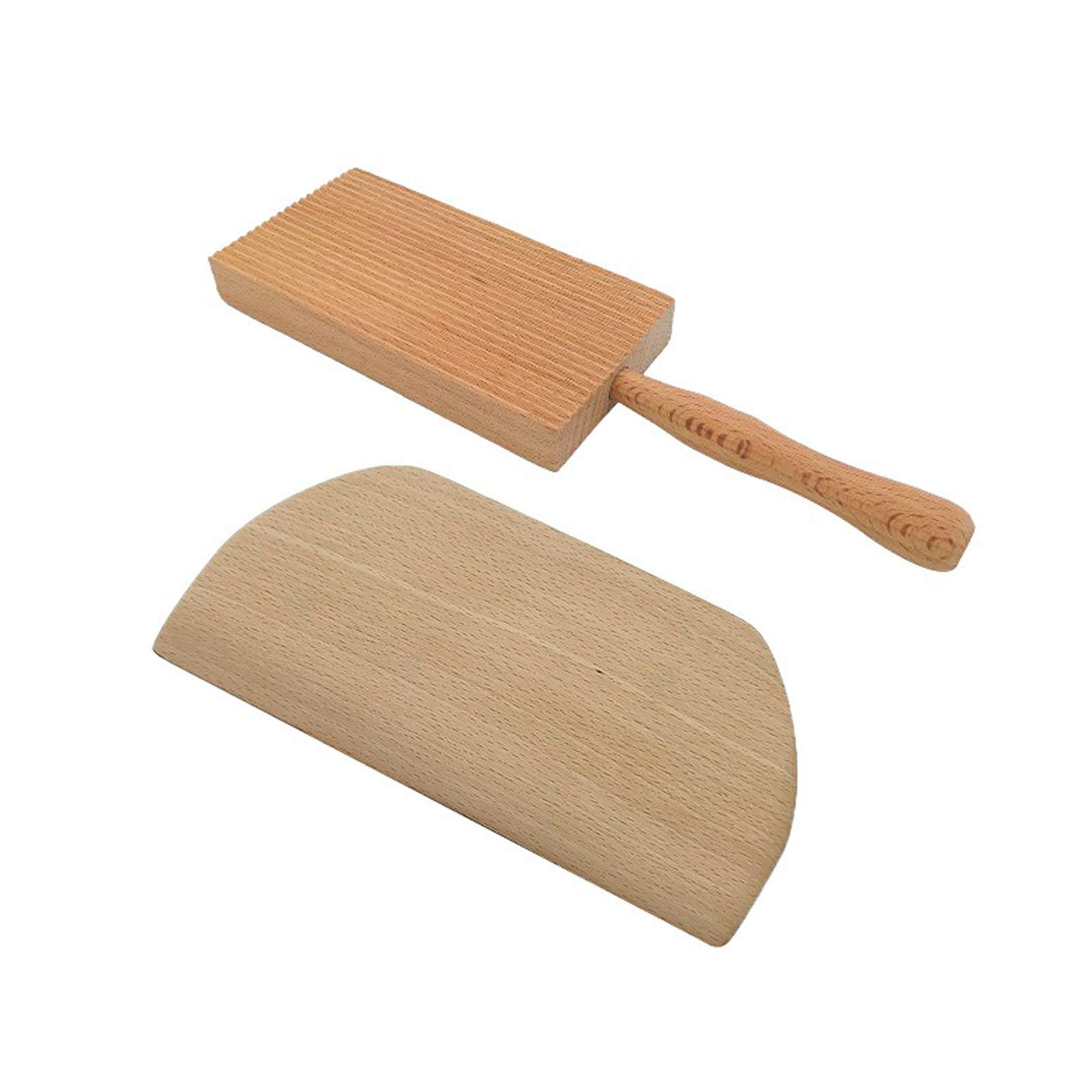 Hofumix Gnocchi Board Pasta Roller - Wooden Noodle Maker with Dough Scraper & Cutter - Perfect for Homemade Italian Pasta, Dumplings, and Baking - Ideal Kitchen Tool for Home Chefs and Pasta Lovers