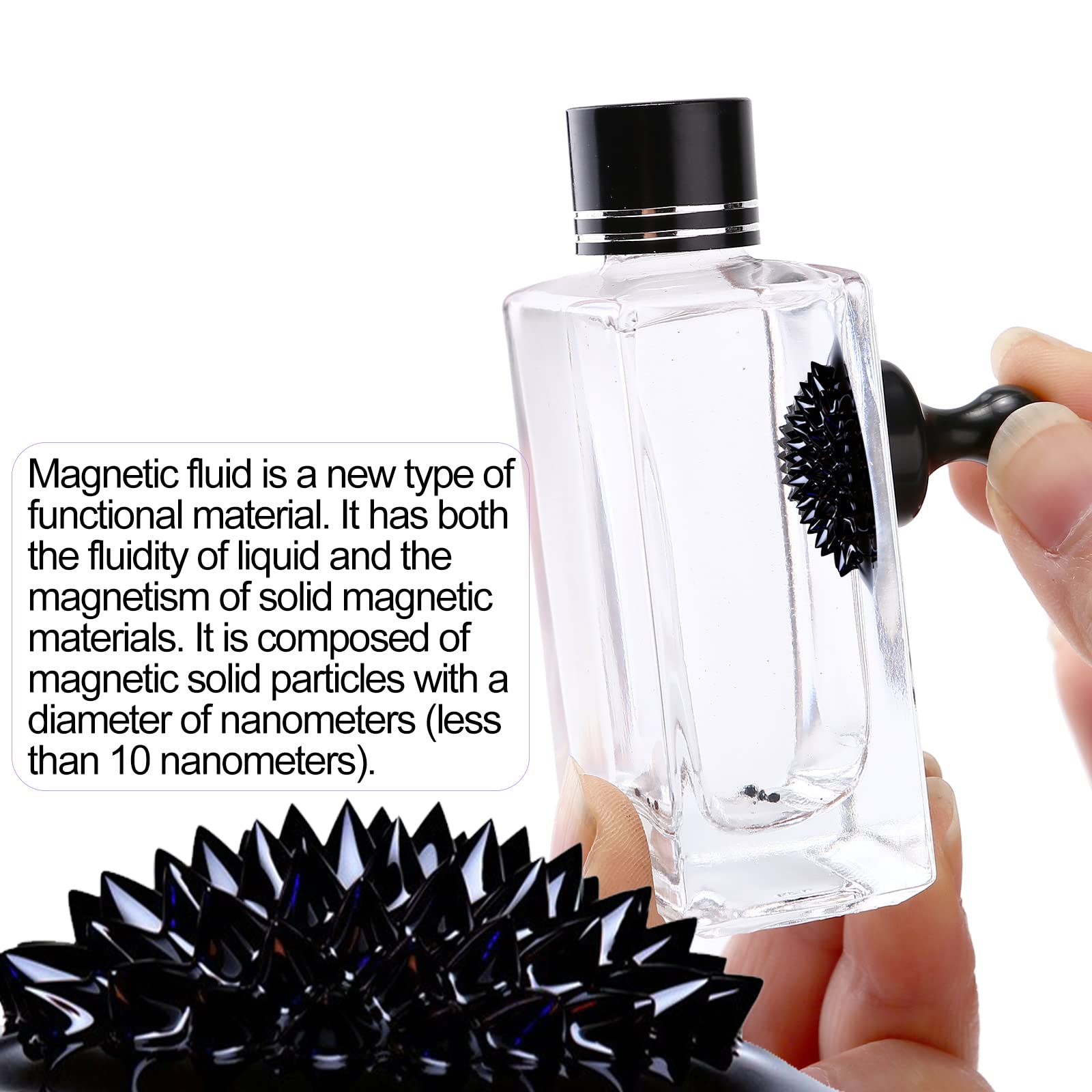 Ferrofluid Magnetic Liquid Display - Kinetic Fidget Toy for Adults, Science Desk Decor & Stress Relief Gift - Physics Experiment Kit, Executive Office Toy for Anxiety Relief - Perfect for STEM Education, Office Decor & Sensory Play