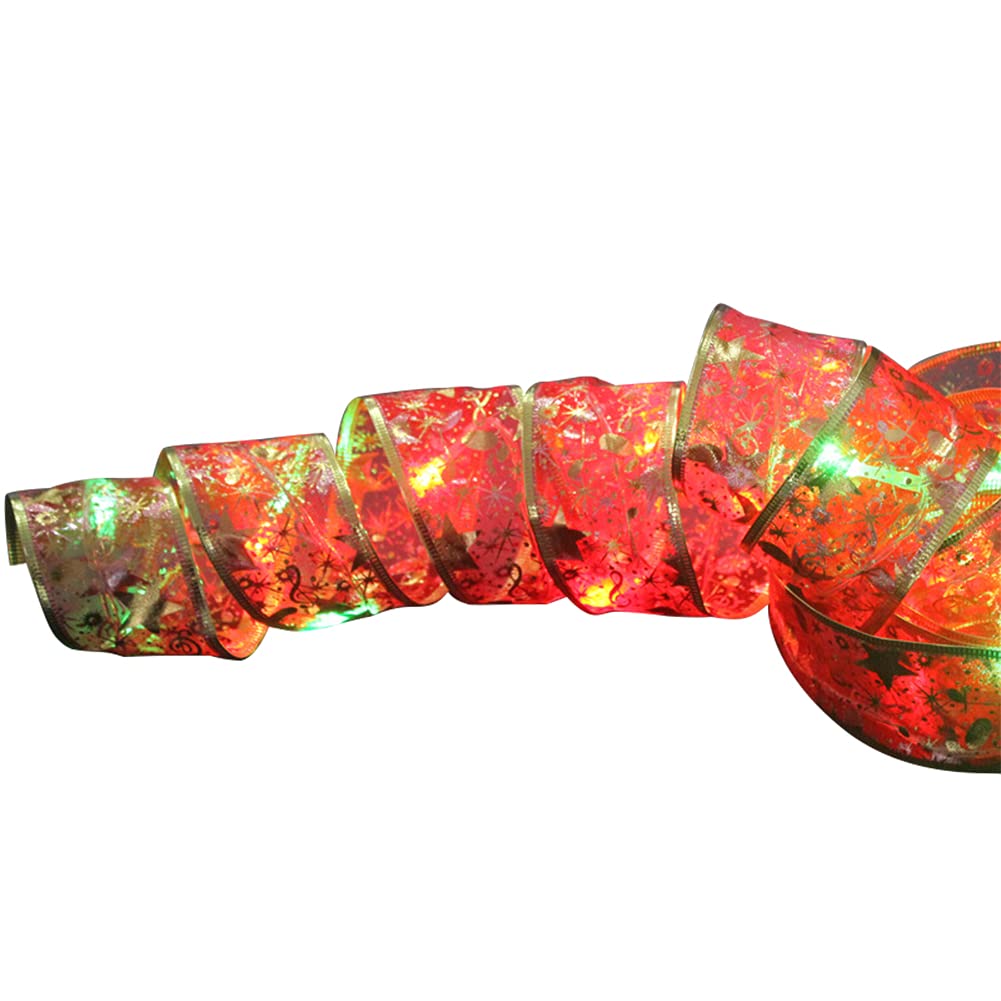 AIZHIYI LED String Lights with Copper Wire & Ribbon Bows - 4 Pack Christmas Tree Decorations for Holiday, Party, Wedding & Home Decoration