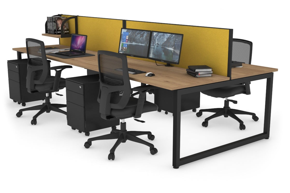 Quadro Loop Legs 4 Person Office Workstation Desk - 1800L x 700W - Modern Collaborative Workspace Solution for Team Projects & Office Meetings