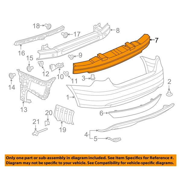 CAPA 11-14 VW Jetta Sedan Rear Bumper Absorber Foam (Excluding Hybrid) | Impact Protection & Crash Safety | Perfect for Accident Repair & Vehicle Maintenance