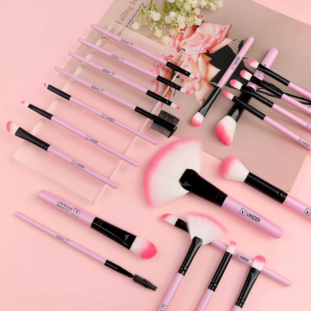 VANDER 32pcs Professional Makeup Brush Set - Soft Synthetic Kabuki & Eyebrow Brushes for Flawless Makeup Application