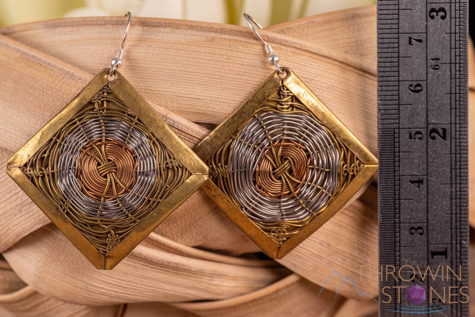 Handmade Copper and Silver Dangle Earrings - Wire Wrapped Statement Jewelry for Women (J1728) | Perfect for Parties, Weddings & Special Occasions