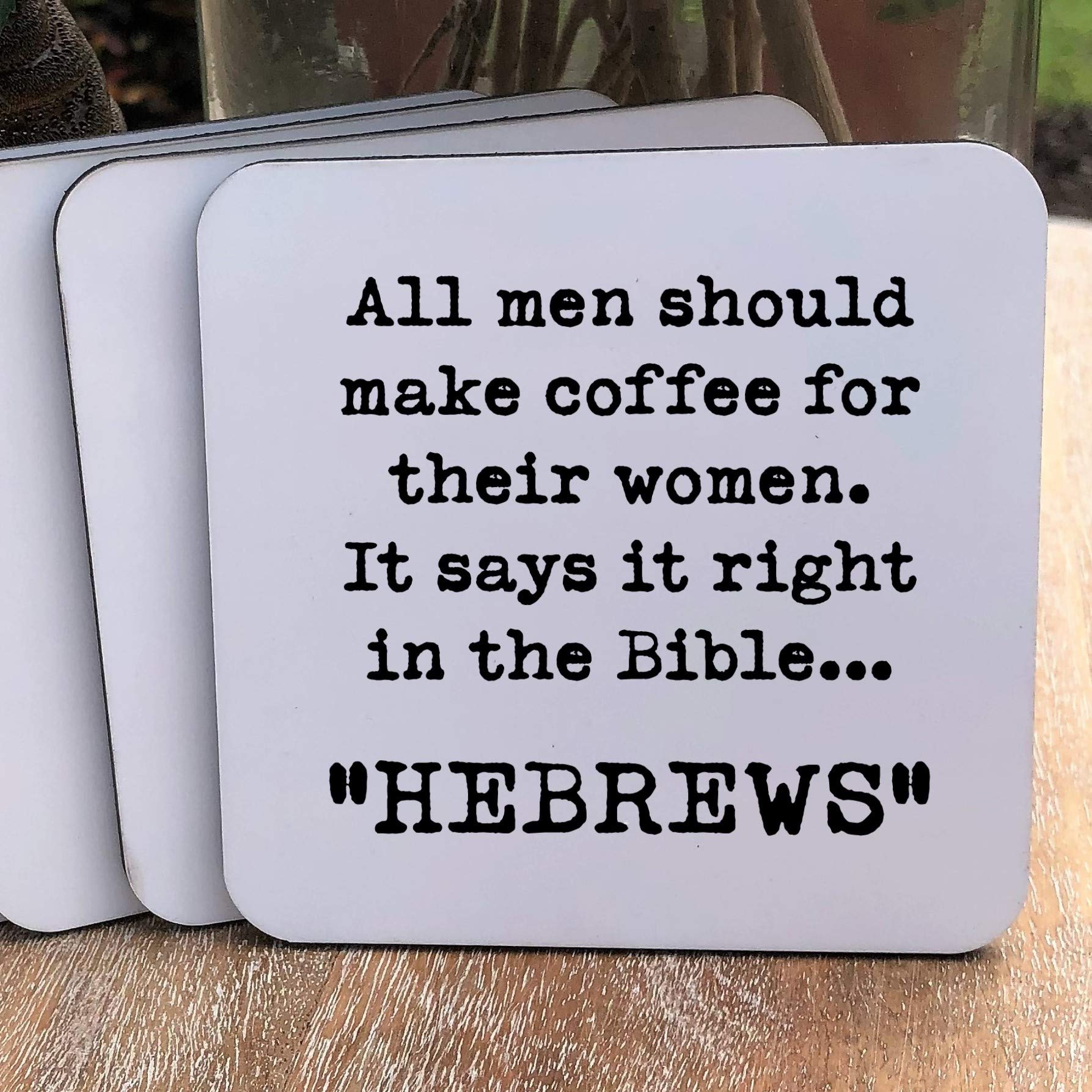 Hebrews Coffee Coasters for Women - Elegant Ceramic Coasters Set of 4 - Perfect for Home, Office & Gifts - Protect Your Table in Style