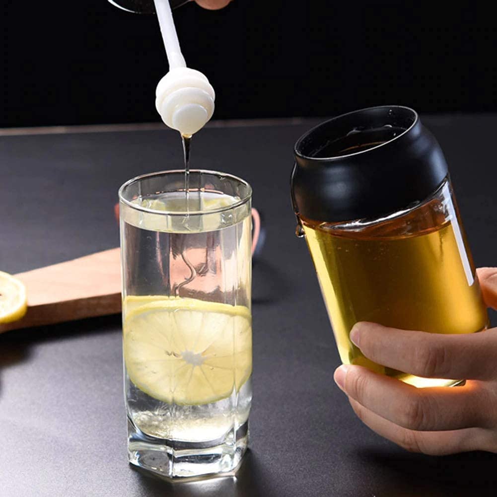 Premium Borosilicate Glass Honey Storage Jar with Dipper Stick - 250ml Honey Dispenser Bottle for Kitchen, Pantry & Gift Giving | BPA-Free, Leak-Proof Glass Container for Honey, Syrup & Liquid Storage