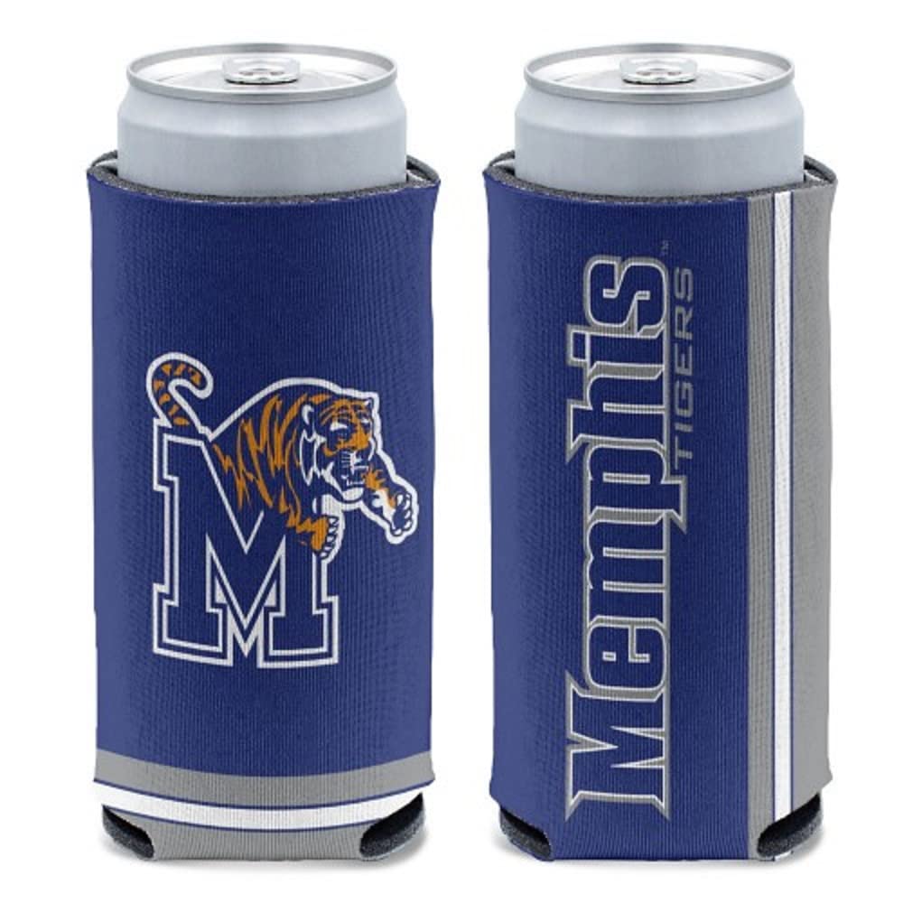 Official Wincraft NCAA Memphis Tigers Slim Can Cooler - Insulated Team Colors Beverage Sleeve for Beer & Soda - Perfect for Tailgating, BBQs & Game Day Parties
