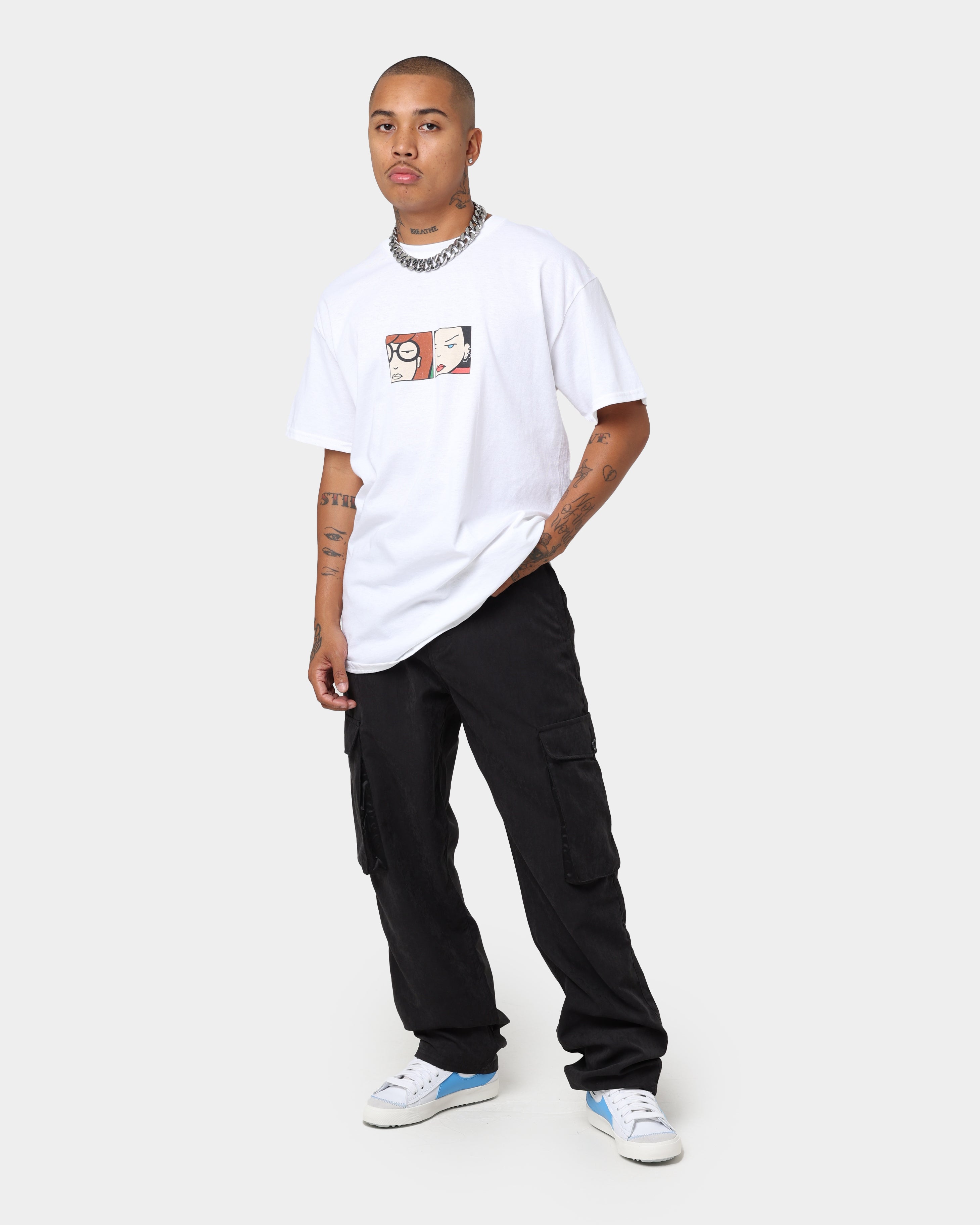 American Thrift X Daria Girls' Graphic T-Shirt - White Cotton Tee for Casual Wear & Street Style Outfits