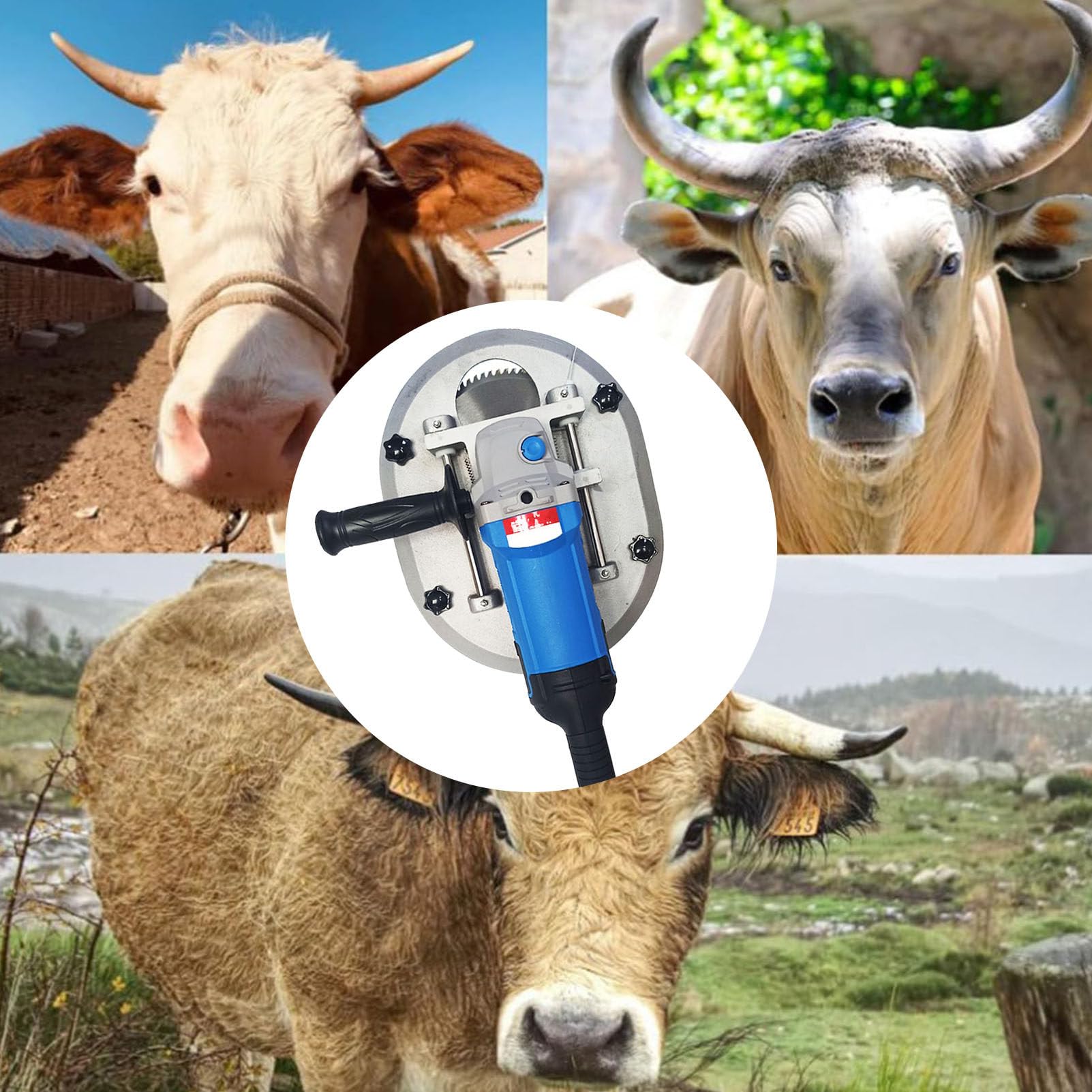 1700W Electric Dehorner for Cattle, Sheep & Goats - Painless Horn Cutting Tool for Adult Cows, Calves, Lambs | Professional Livestock Grooming Equipment for Farms & Ranches