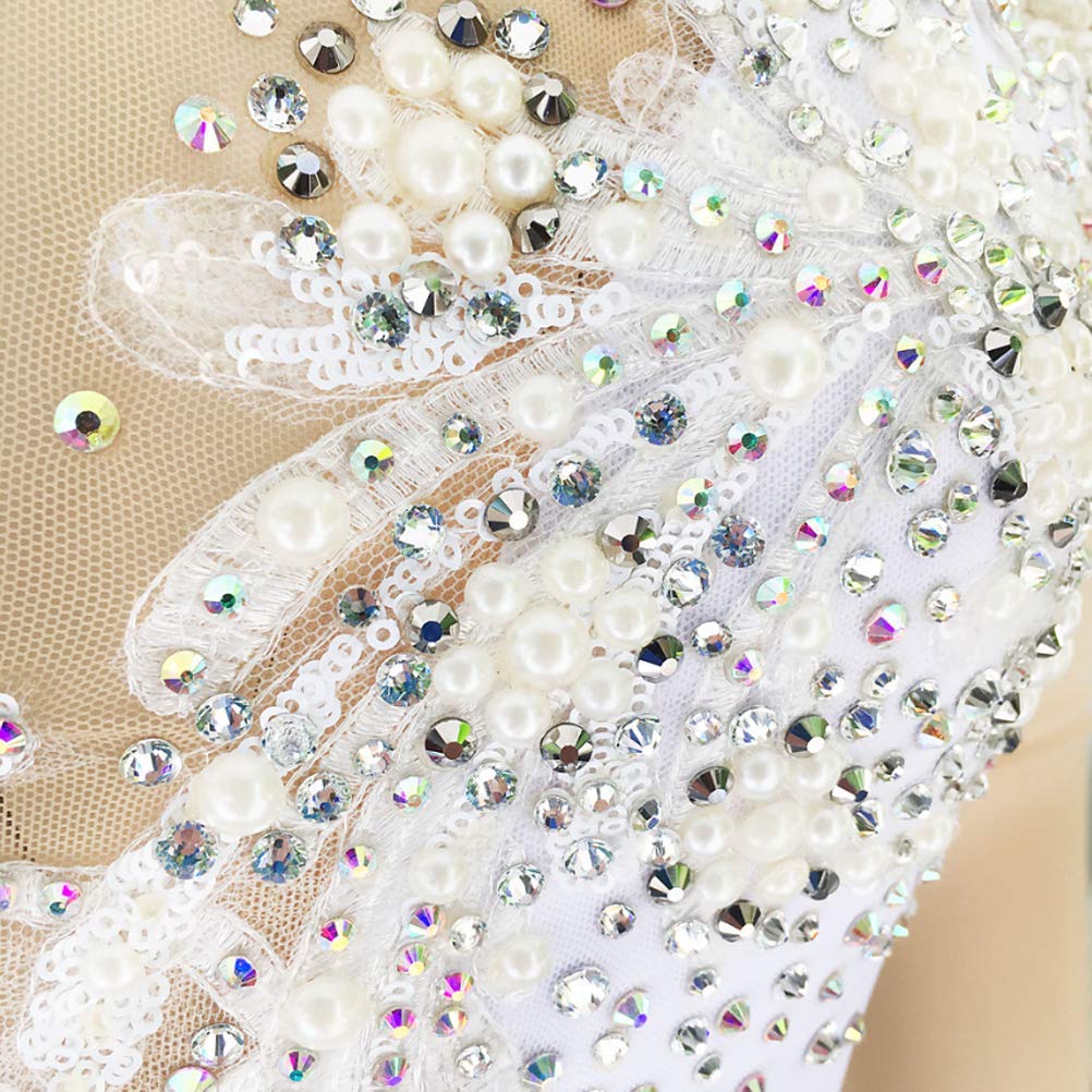 JRUIA Figure Skating Dress for Girls & Women - Crystal Embellished Competition Costume for Ice Skating & Roller Derby - Handmade Activewear for Performances, Competitions & Practice