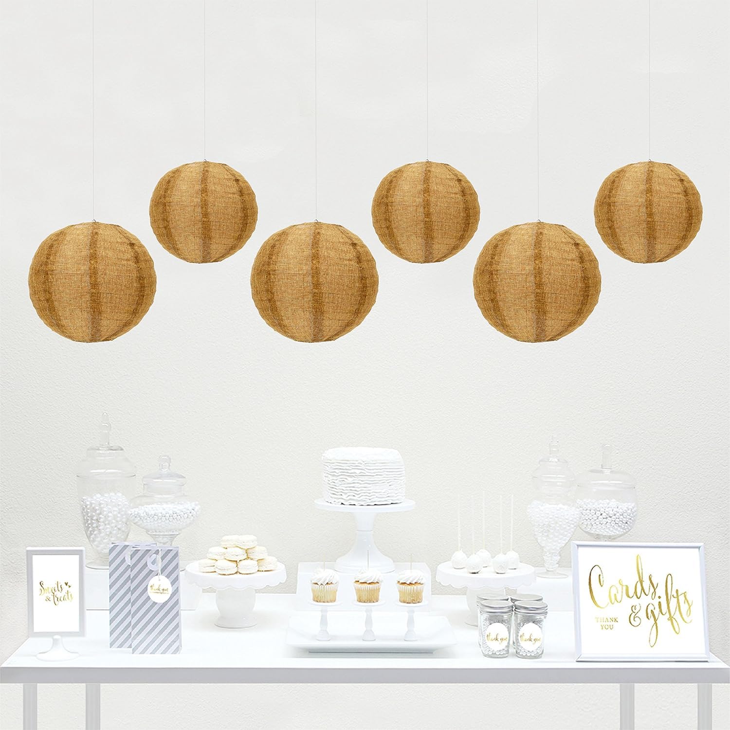 Andaz Press Hanging Burlap Lanterns - 8