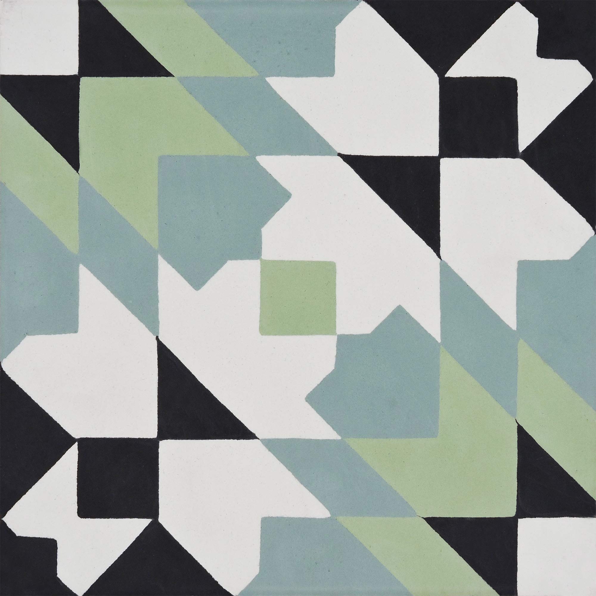 Handmade Moroccan Tile 8x8-in Green Blue Black - Authentic CTP93-02 Ceramic Mosaic for Kitchen Backsplash, Bathroom Wall & Floor Decor