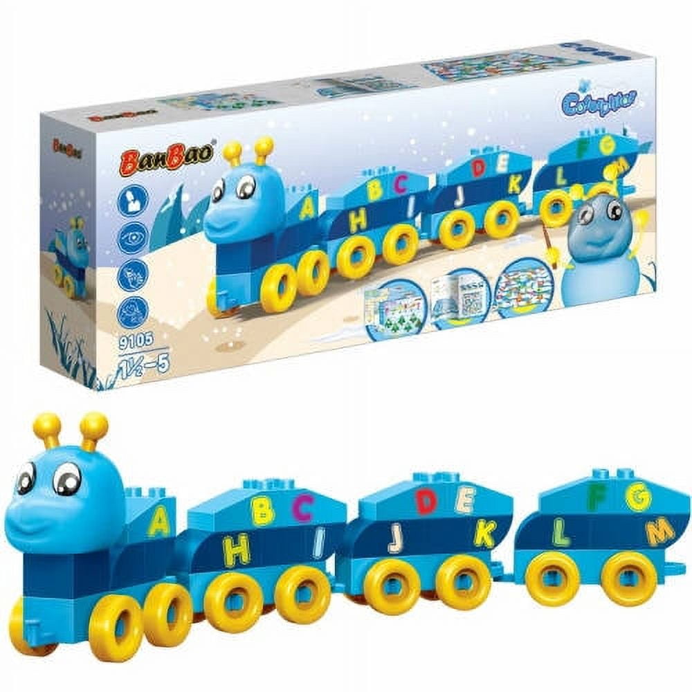 BanBao Caterpillar Alphabet Letters Building Blocks Set - 40 Piece Educational STEM Toy for Kids, Toddler Learning Activities, Preschool Classroom & Birthday Gift