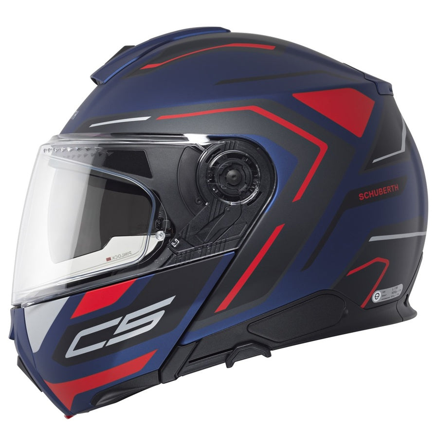 Schuberth C5 Omega Blue Motorcycle Helmet - Lightweight, DOT & ECE Certified for Safe Riding - Perfect for Touring, Commuting & Adventure Motorcycles